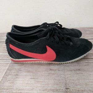 Nike Slim Cortez Black Suede Red Swoosh